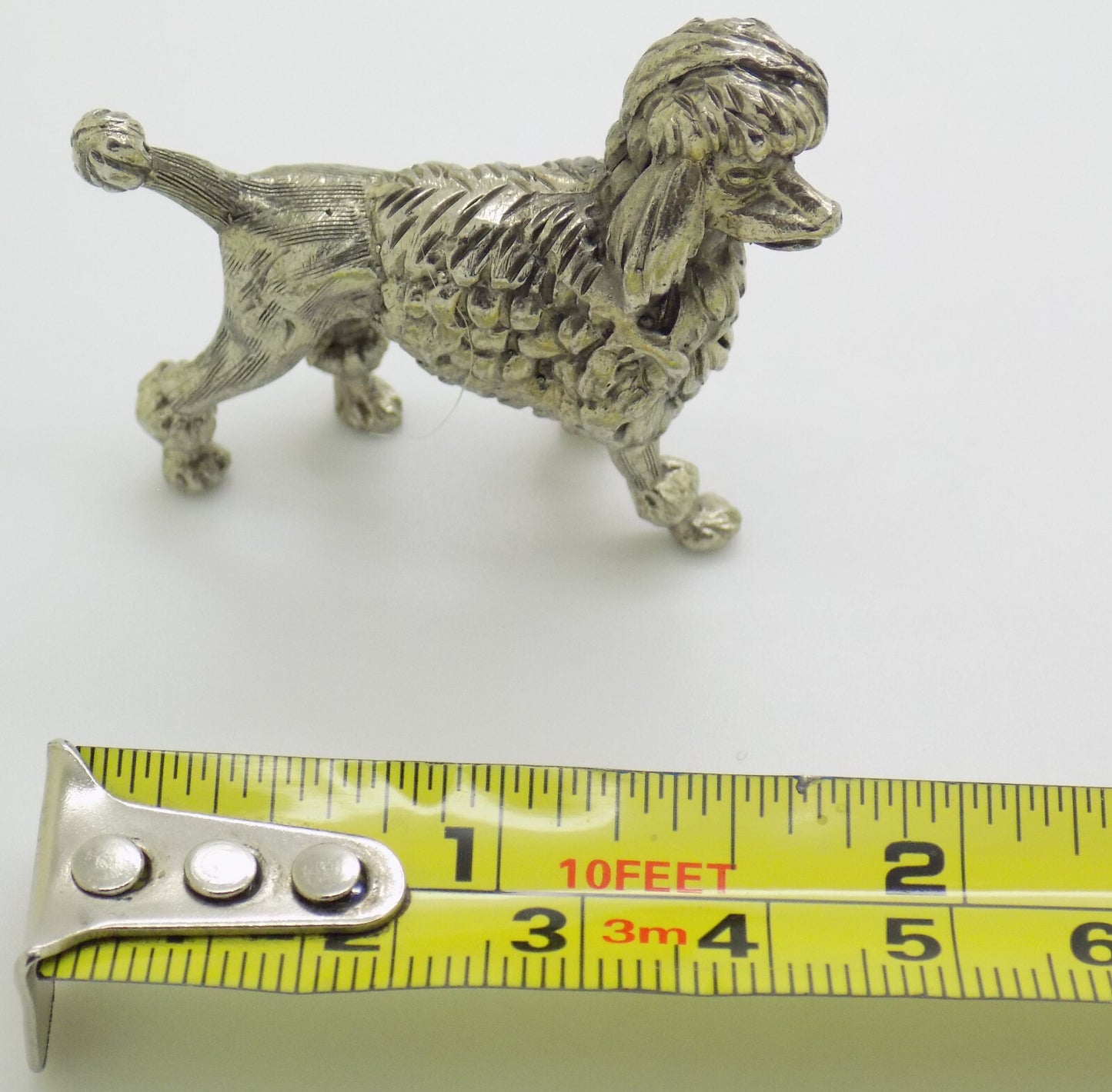Vintage Italian Handmade Genuine Silver .800 RARE Poodle Dog Heavy Figurine