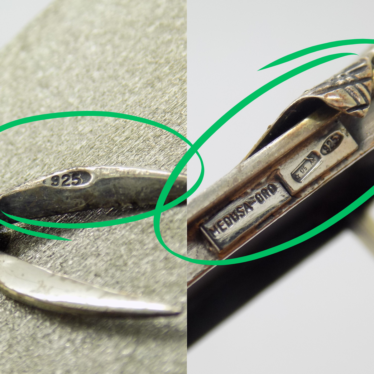 Vintage Italian Sterling Silver & Wood Medusa-Oro Sewing Studio Set Figurine