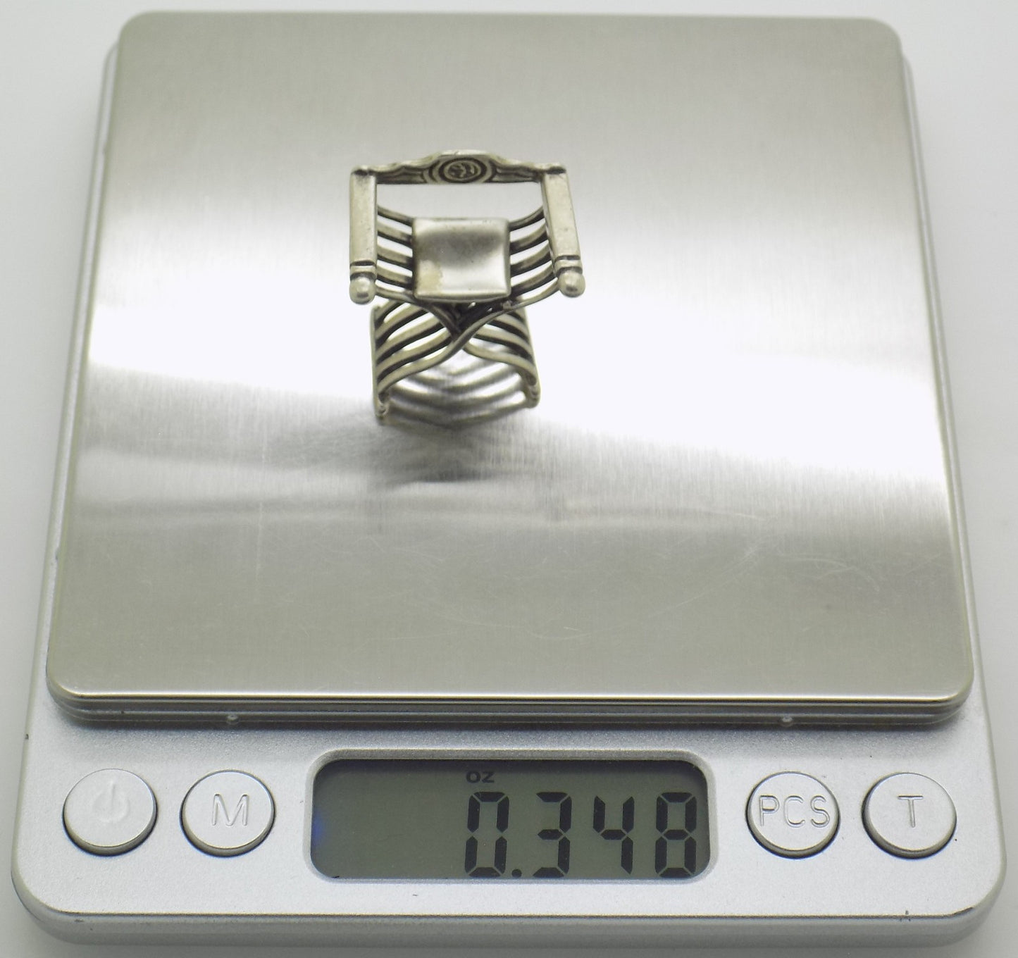 Vintage Italian Handmade Genuine Silver 800 Savonarola Chair Dollhouse Miniature