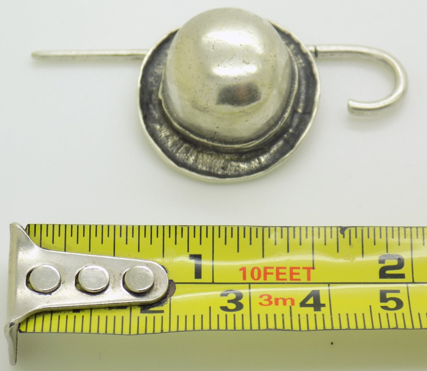 Vintage Italian 800 Silver Bowler Hat Stick Dollhouse Miniature Figurine Novara