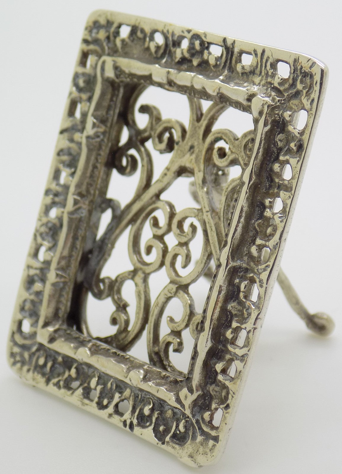 Vintage Italian Handmade Genuine Silver 800 Small Frame Dollhouse Miniature