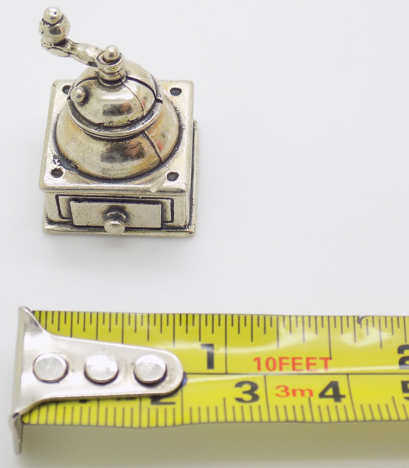 Vintage Italian Handmade Genuine Silver 800/000 Grinder RARE Dollhouse Miniature