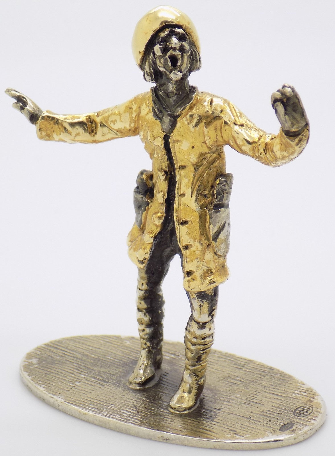 Vintage Italian Handmade Genuine Silver Stenterello Commedia dell’Arte Figurine