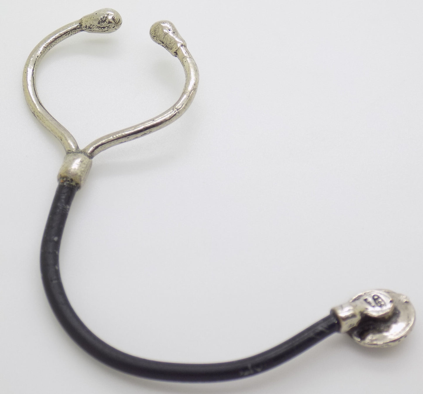 Vintage Italian Handmade Genuine Silver .800 Stethoscope Dollhouse Miniature