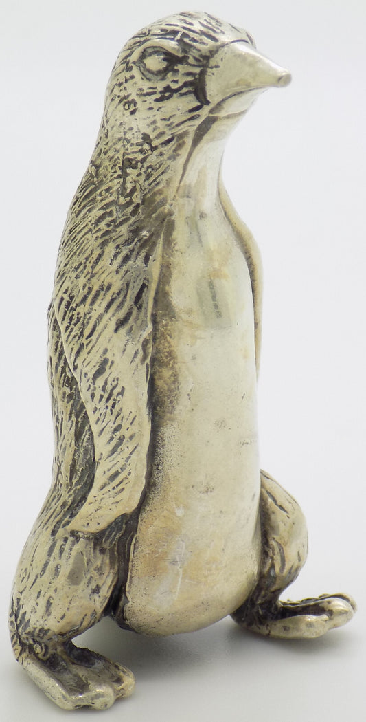 LARGE Vintage Italian Silver RARE Penguin Figurine 800 Handmade Tuscany 1960s