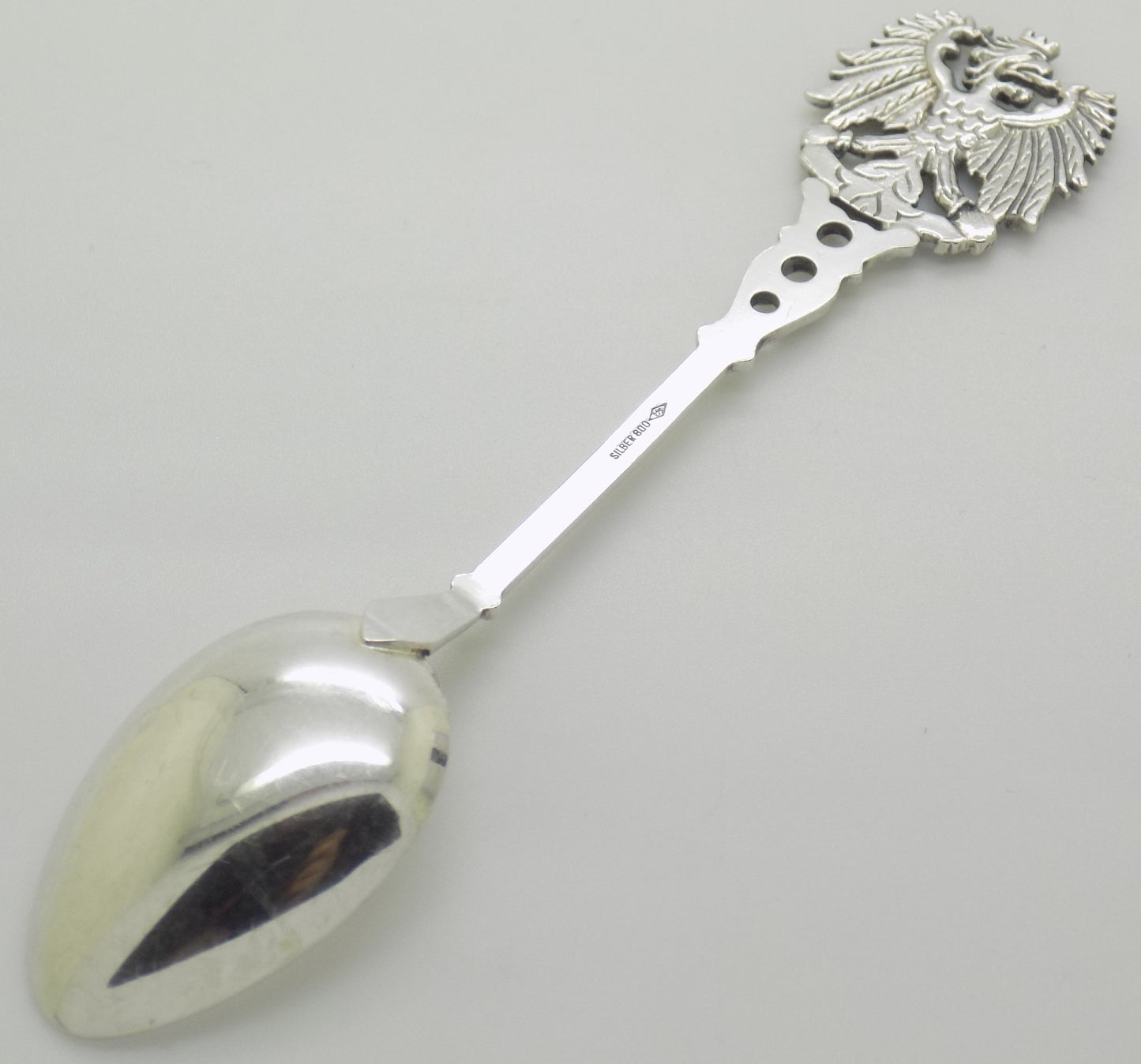 Vintage Genuine Handmade Silver 800 Austria Souvenir Sugar Spoon 1950s/1960s