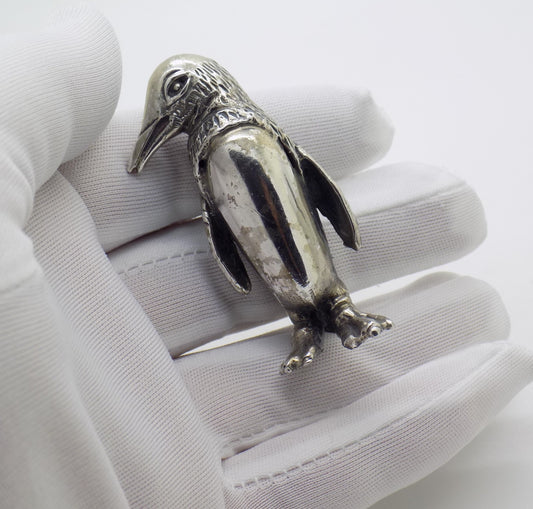 Vintage Italian Handmade Silver 800 RARE Penguin Large Figurine Decoration Gift