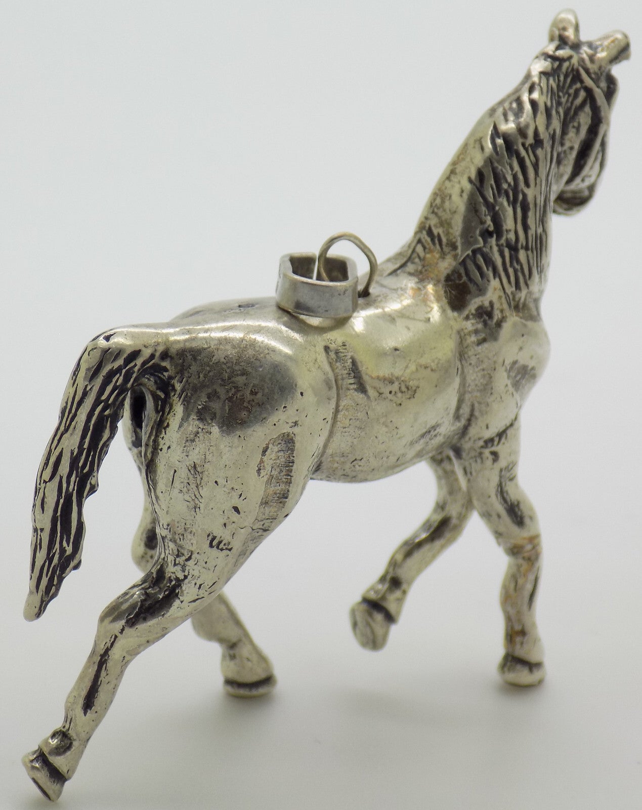 Large Vintage Italian Sterling Silver Horse Pendant Figurine 925 Udine 1970s