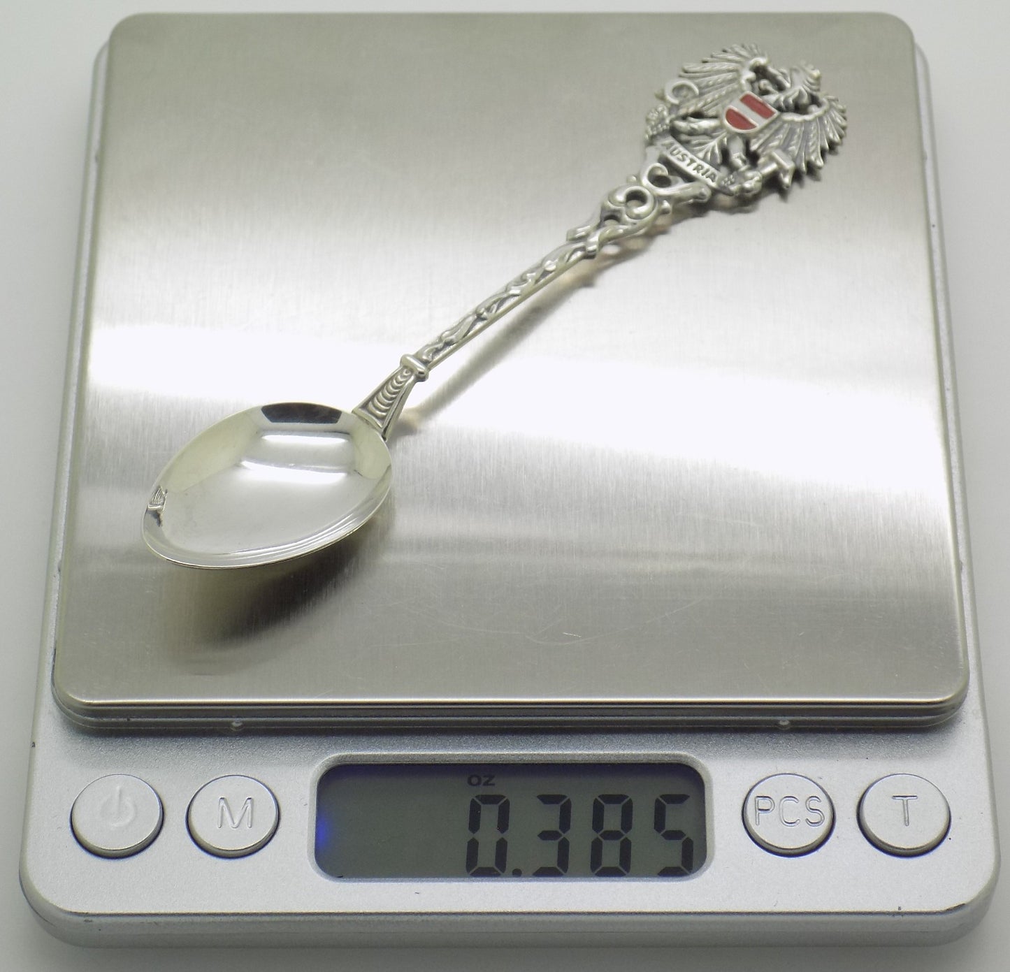 Vintage Genuine Handmade Silver 800 Austria Souvenir Sugar Spoon 1950s/1960s