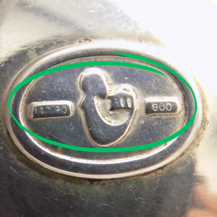 Vintage Italian Handmade Genuine Silver .800 Teardrop Shaped Perfume Bottle