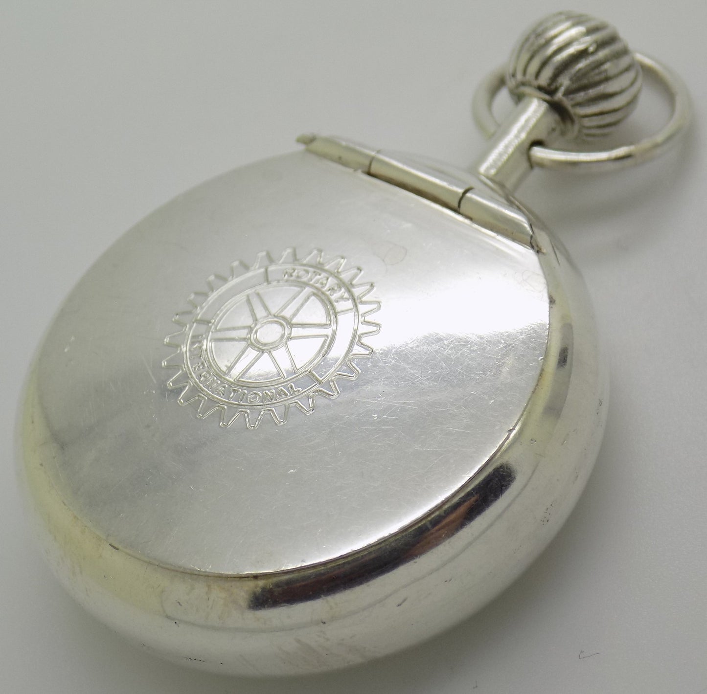 Vintage Handmade Italian 800 Silver Rotary International Club Pill Snuff Box