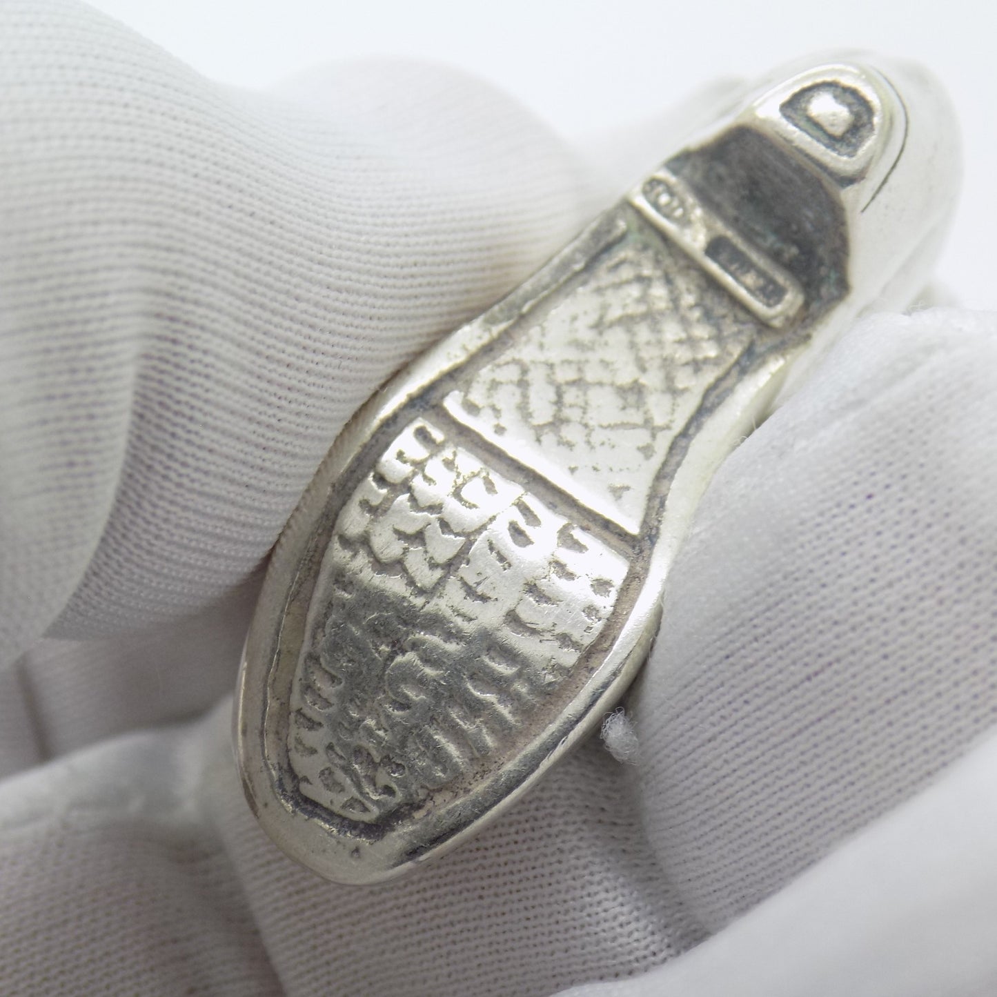 Vintage Italian Silver Woman Shoe Figurine Handmade Miniature 800 Silver Collect