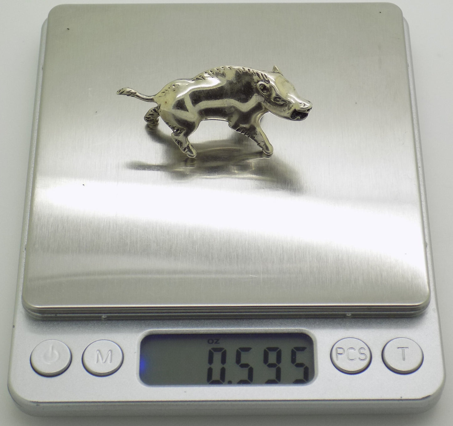 Vintage Italian Silver Boar Figurine Handmade 1970s Miniature Animal Art