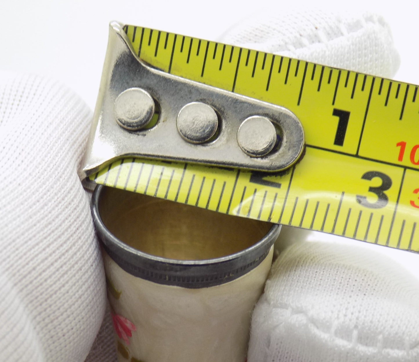 Vintage Italian Handmade Genuine Silver Hand Enameled Thimble Florence Tuscany
