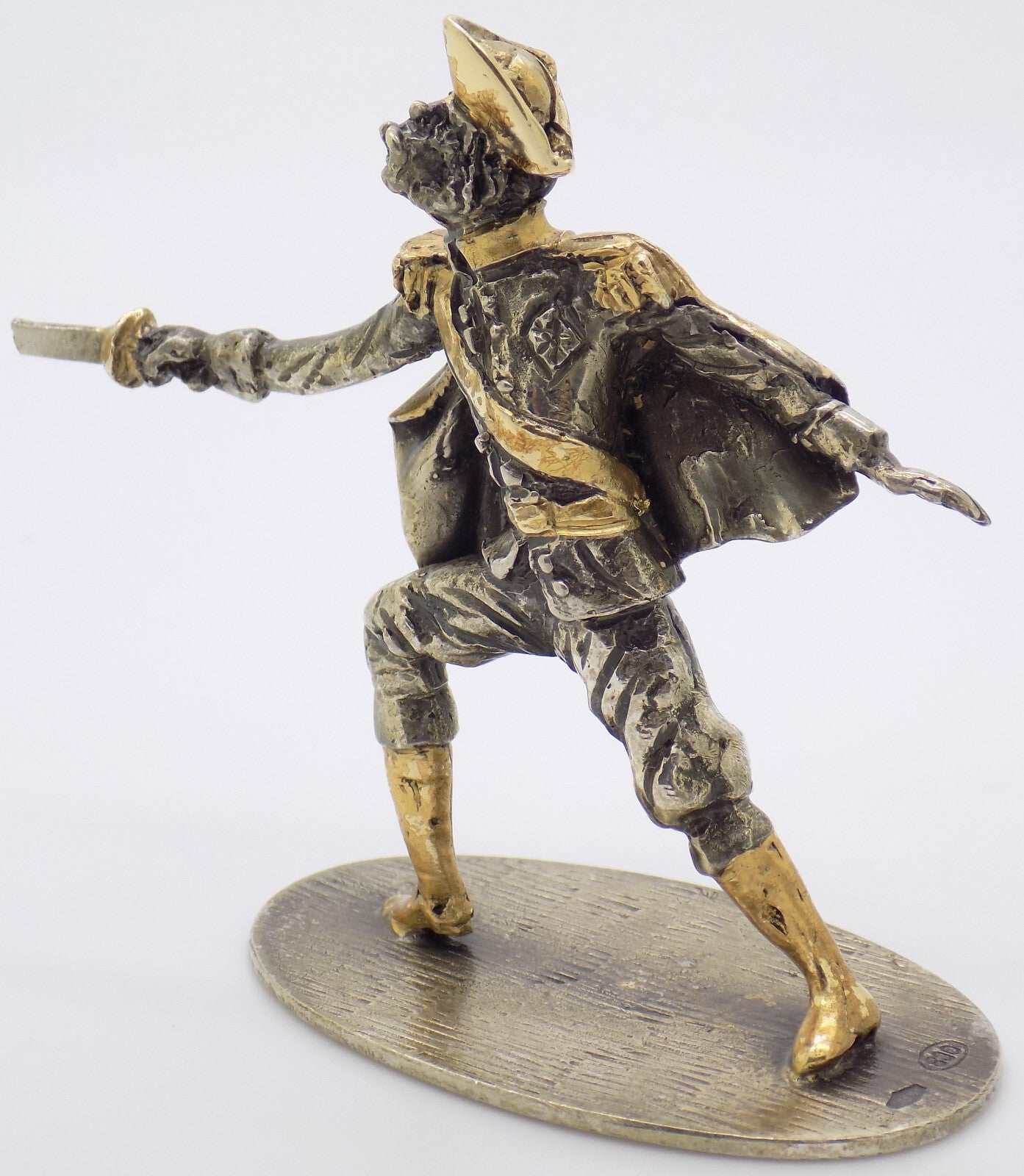 Vintage Italian Handmade Genuine Silver and Brass Commedia dell'Arte Figurine