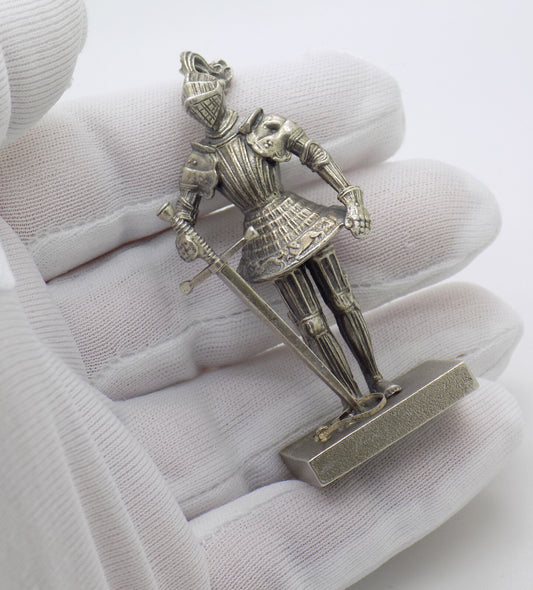 Vintage Italian Handmade Genuine Silver RARE Knight Medieval UNO-A-ERRE Figurine