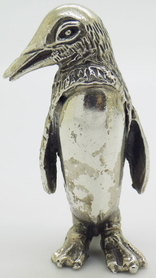 Vintage Italian Handmade Silver 800 RARE Penguin Large Figurine Decoration Gift