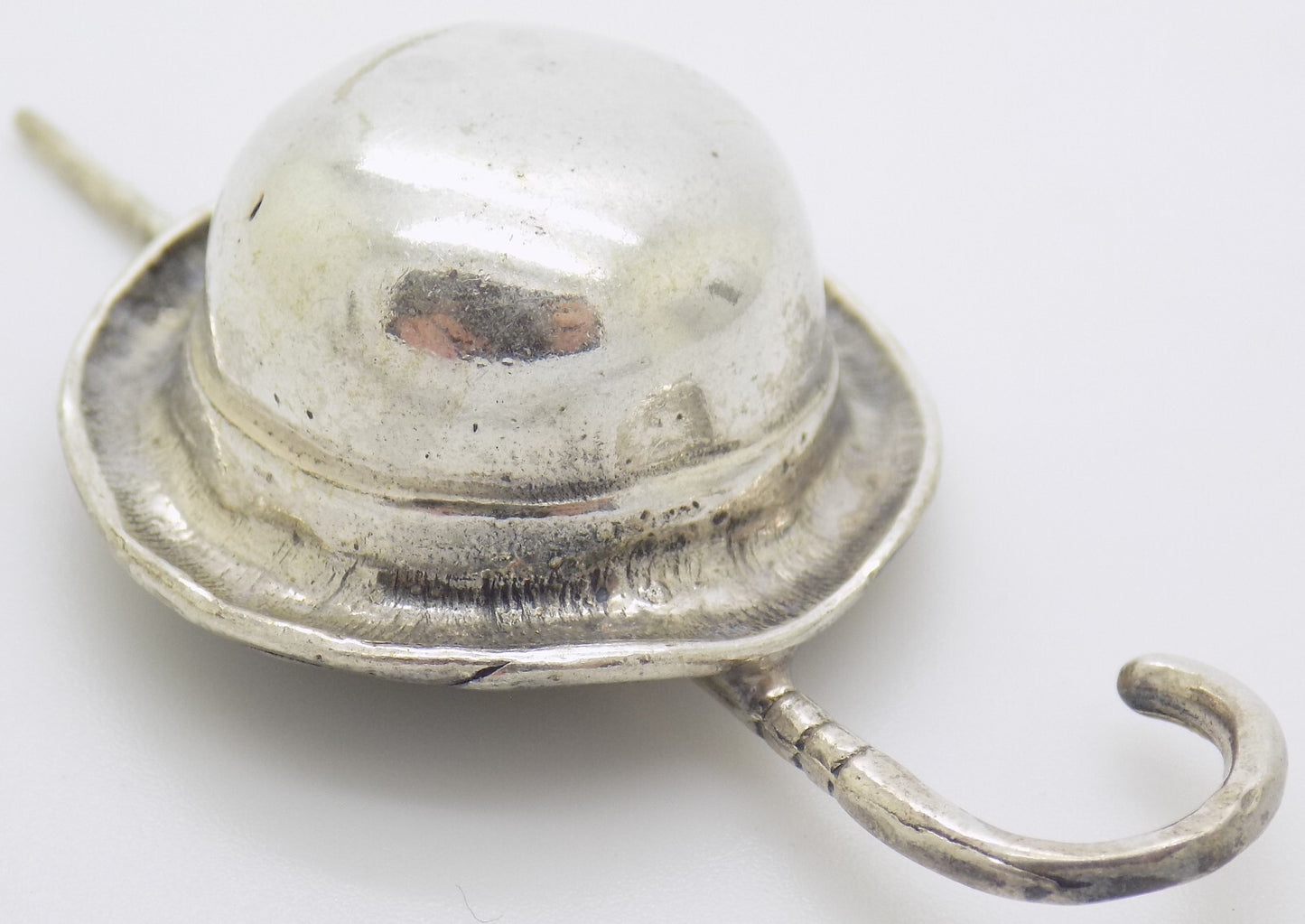 Vintage Italian Handmade Genuine Silver .800 Top Hat & Stick Figurine Miniature