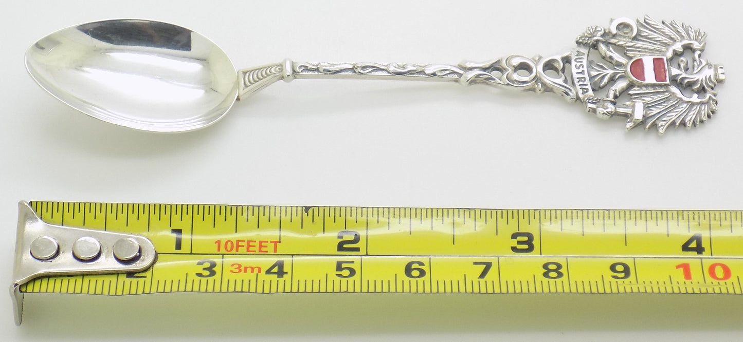 Vintage Genuine Handmade Silver 800 Austria Souvenir Sugar Spoon 1950s/1960s