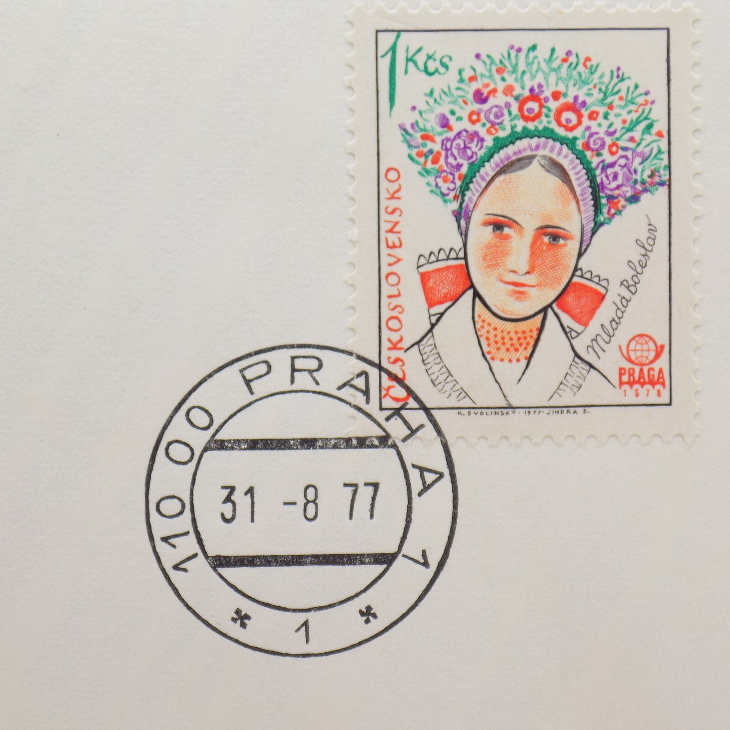 1977 Int'l Society of Postmasters Czechoslovakian Folk Costumes Silver Medal