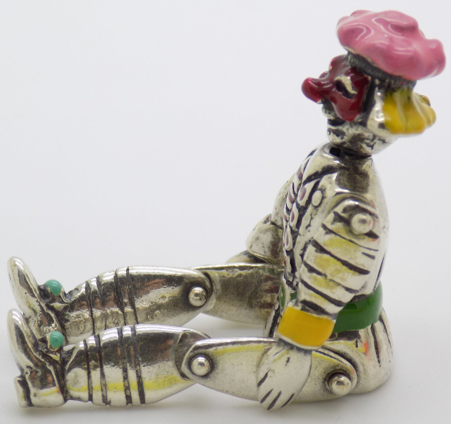 Vintage Italian Handmade Genuine Silver 800 Marionette Commedia dell'Arte Puppet