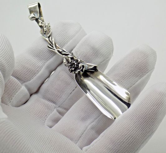 Vintage Italian Handmade Sterling Silver 925 Branch Tree Design Sugar Spoon