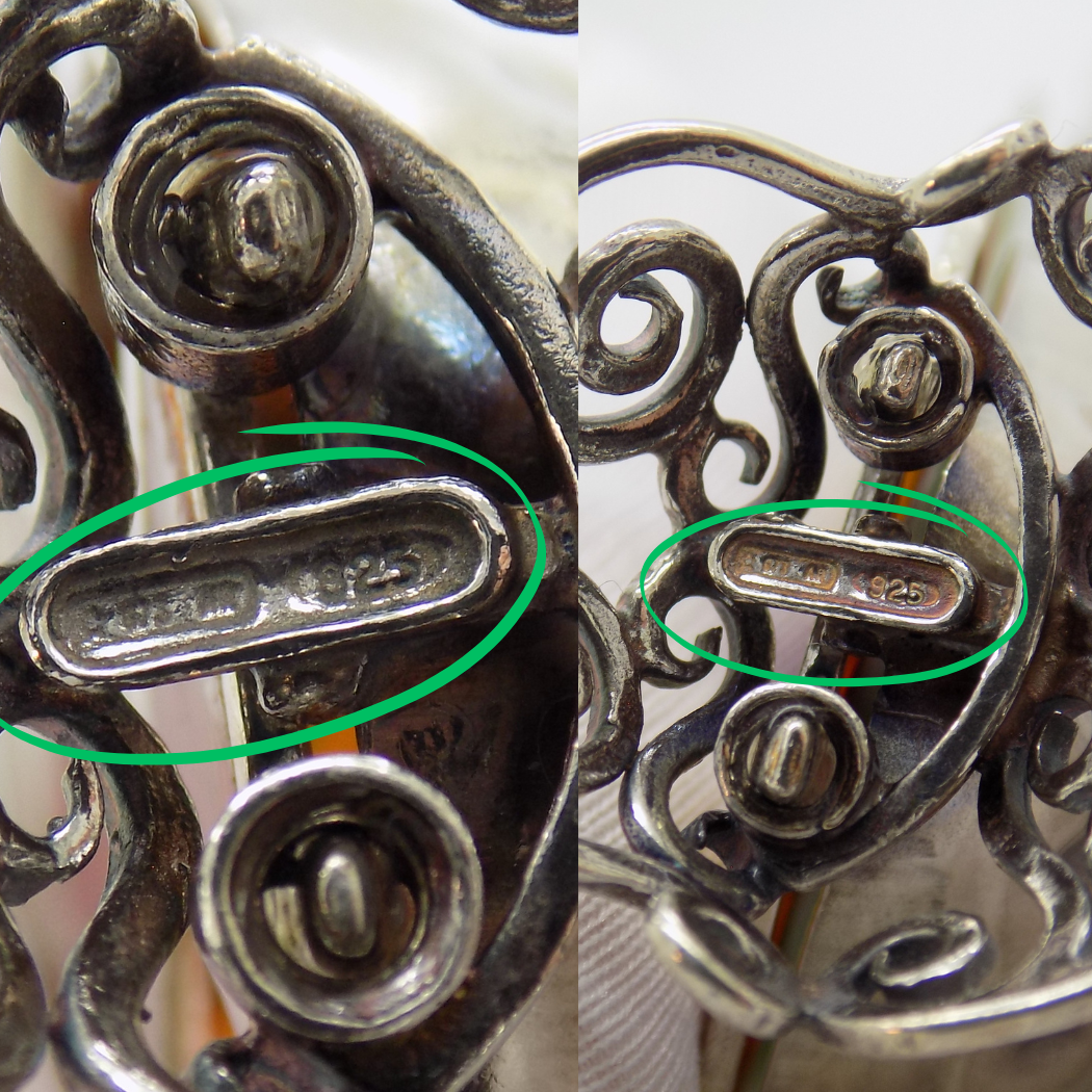 Vintage Italian Handmade Sterling Silver 925 Table Place Fruit Card Holders