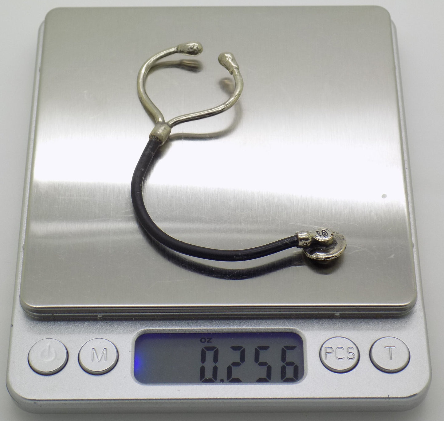 Vintage Italian Handmade Genuine Silver .800 Stethoscope Dollhouse Miniature