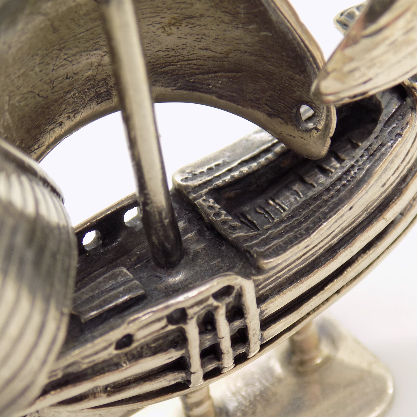 Vintage Italian Handmade Genuine Silver .800 Galleon Ship LARGE RARE Figurine