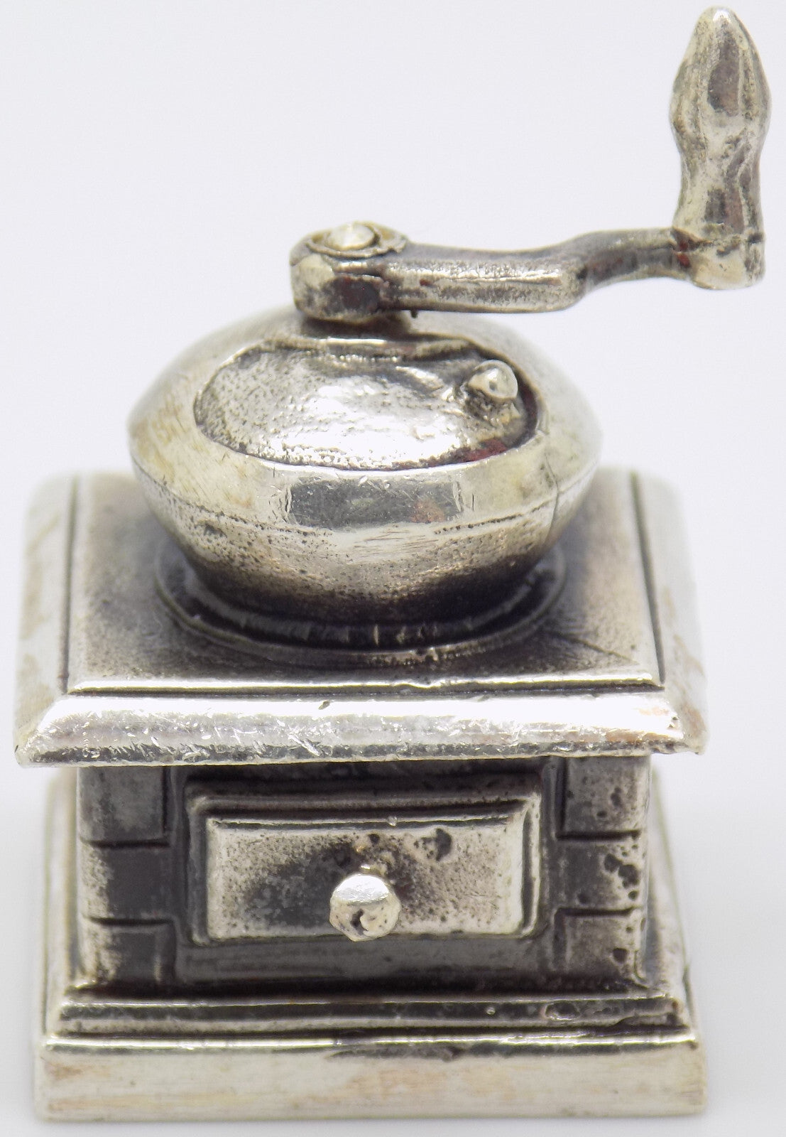 Vintage Italian Handmade Genuine Silver Raspini Grinder Dollhouse Miniature