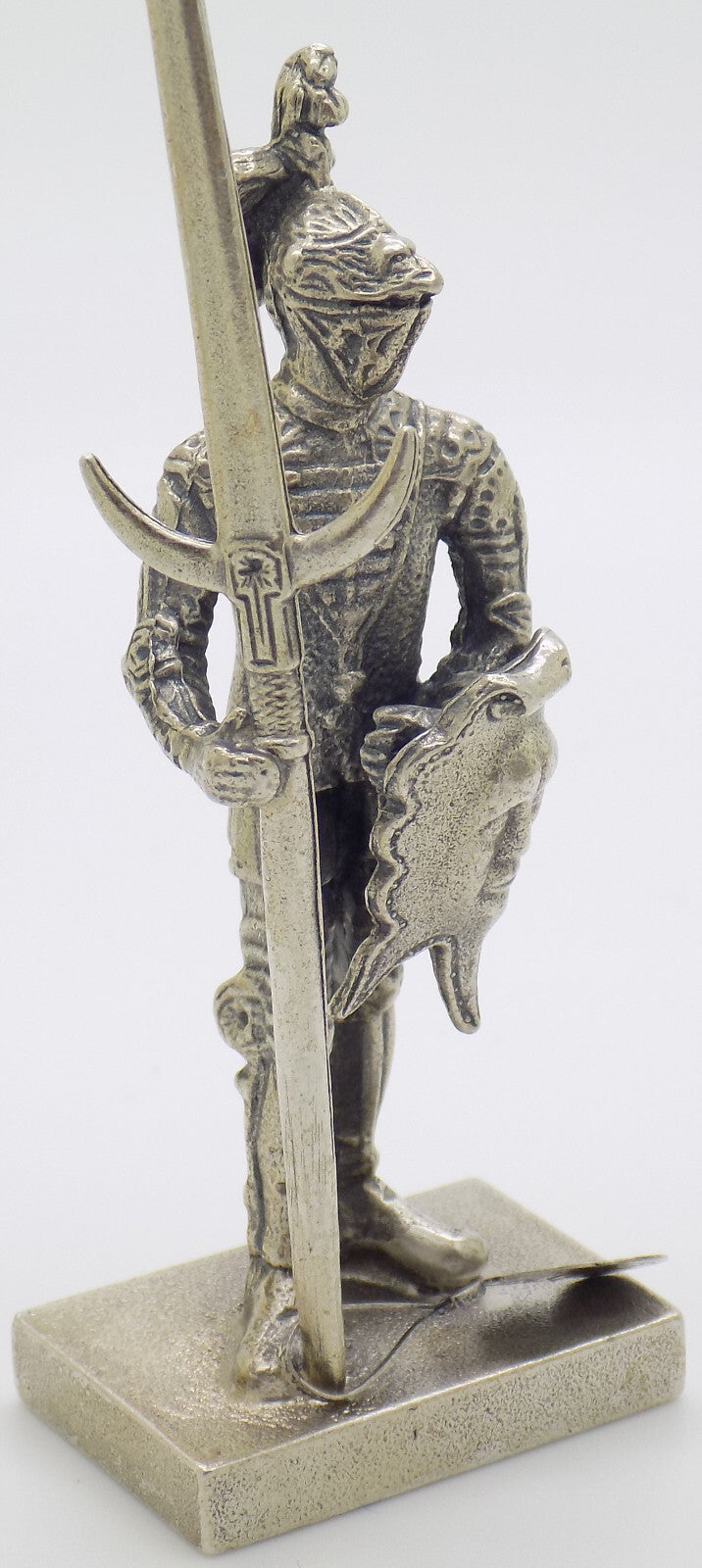 Vintage Italian Handmade Genuine Silver Shield & Halberd Knight Rare UNO-A-ERRE