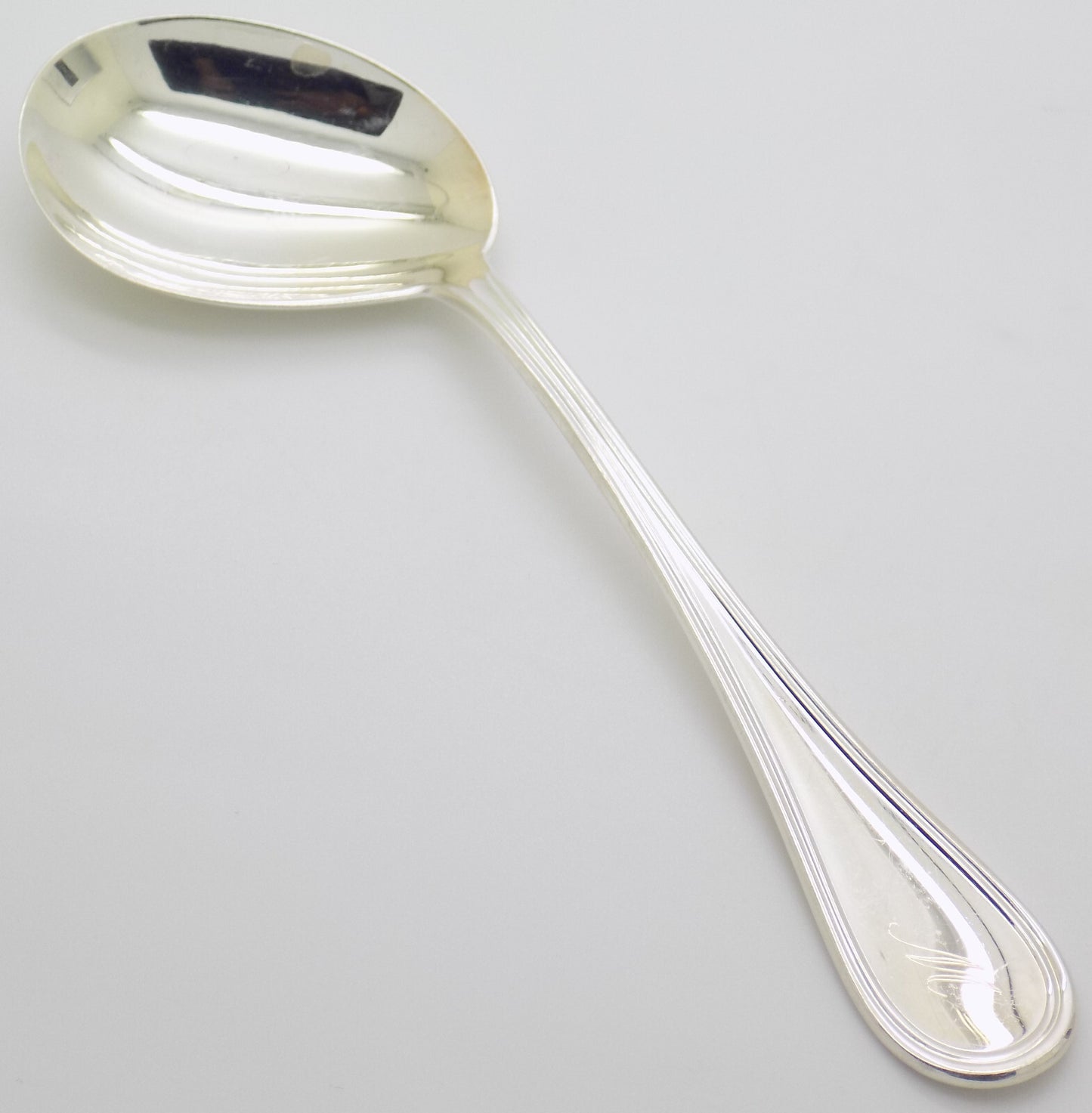 Vintage Italian Handmade Genuine Silver Engraved Full Size Feeding Spoon