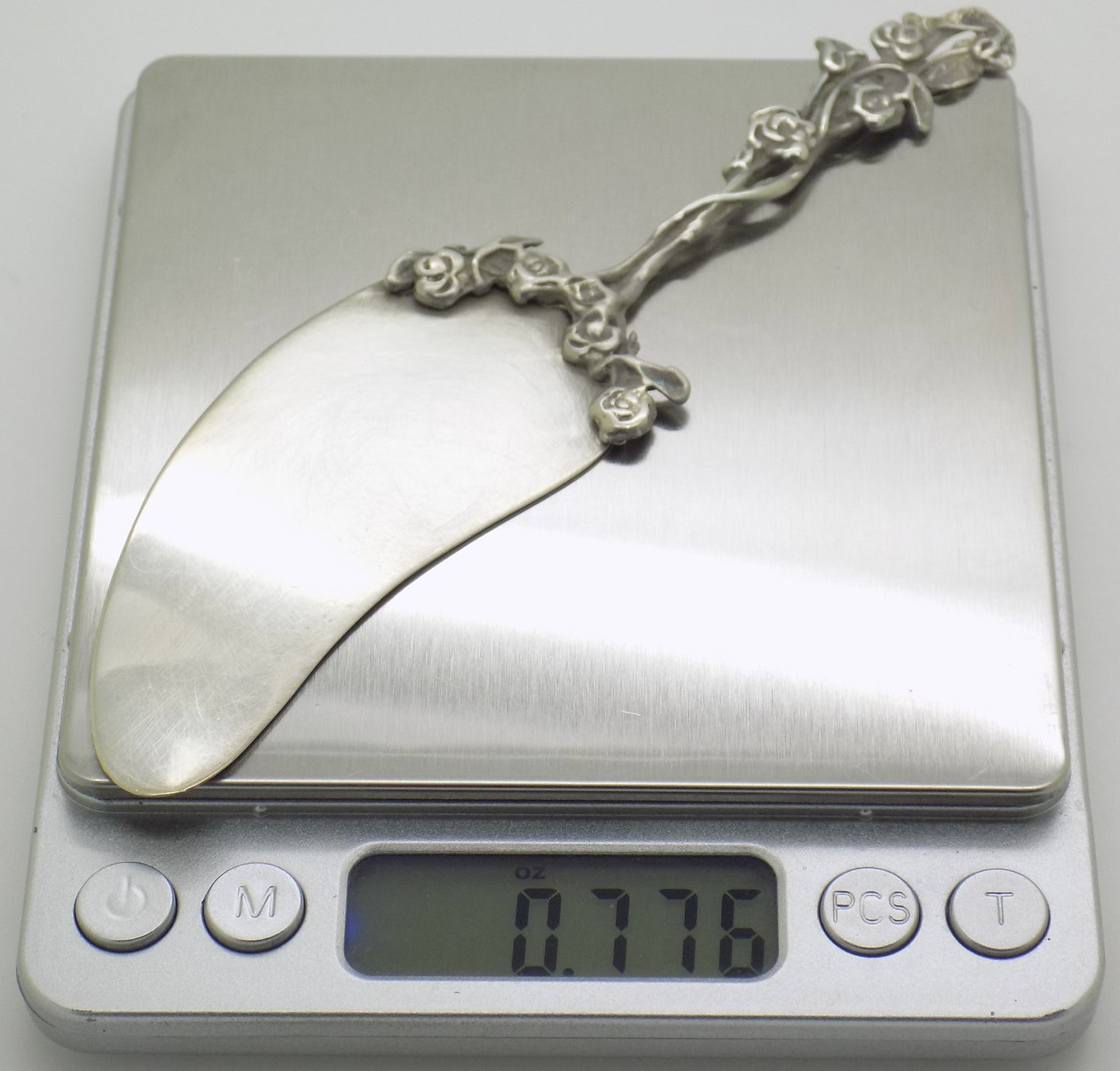 Vintage Italian Silver Small Cake Server Rose Pattern Handmade 800 Silver