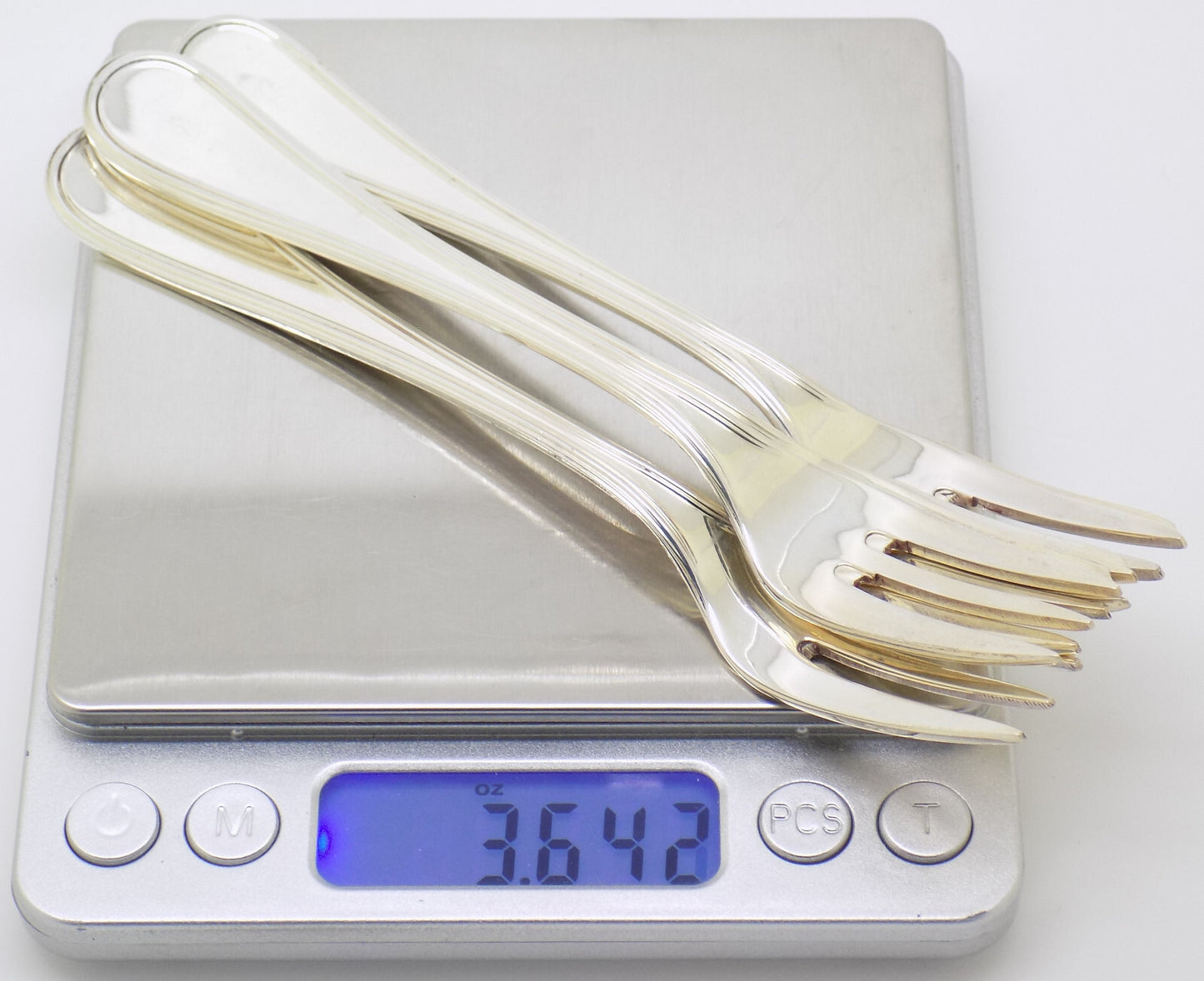 Vintage Italian Handmade Genuine Silver 4 x Dessert / Fromage Cheese Forks