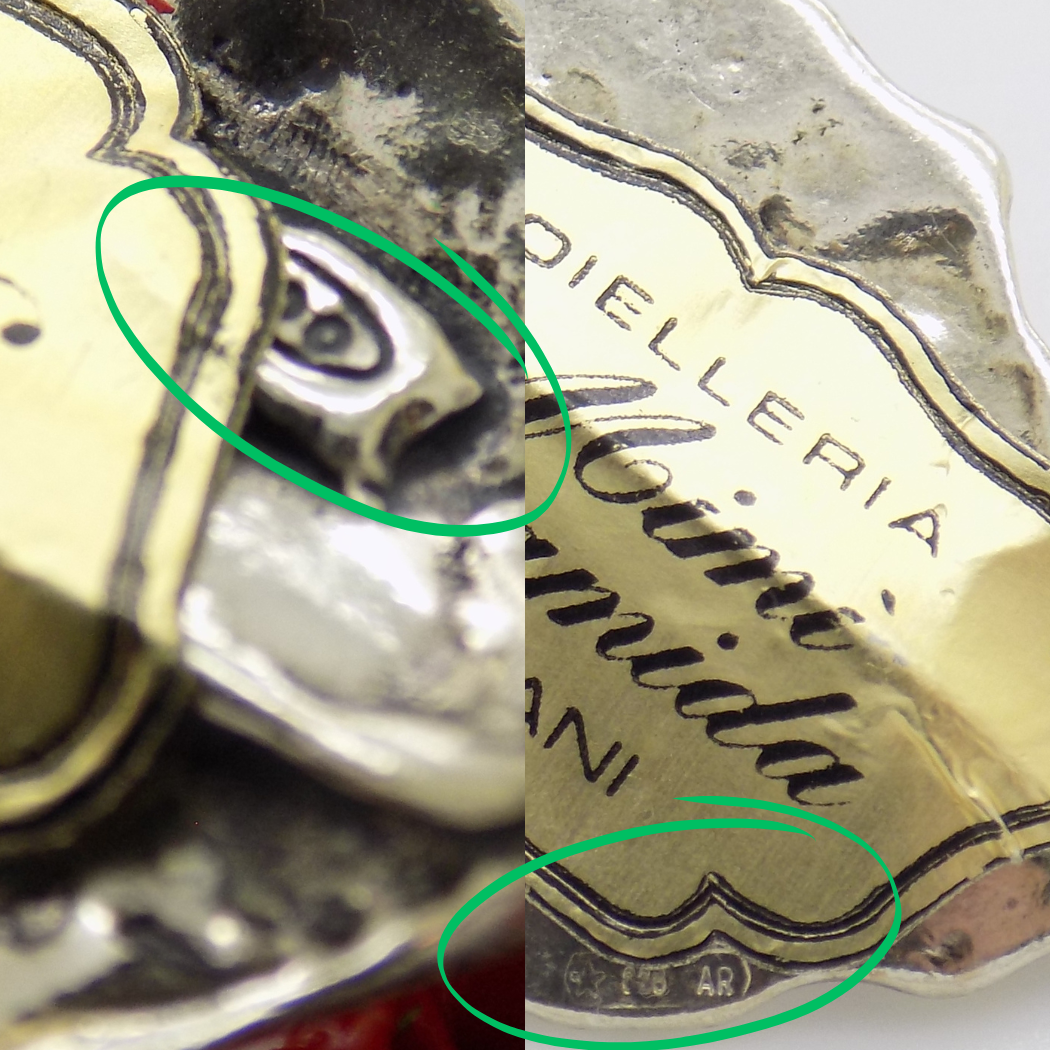 Vintage Italian Handmade Genuine Silver Christmas Candle Holder Miniature