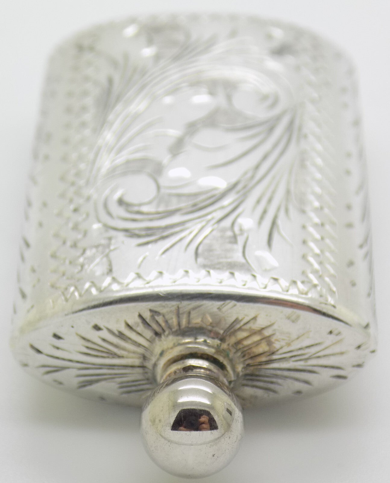 Vintage Italian Handmade Genuine Silver .800 Chiseled Perfume Purse Bottle