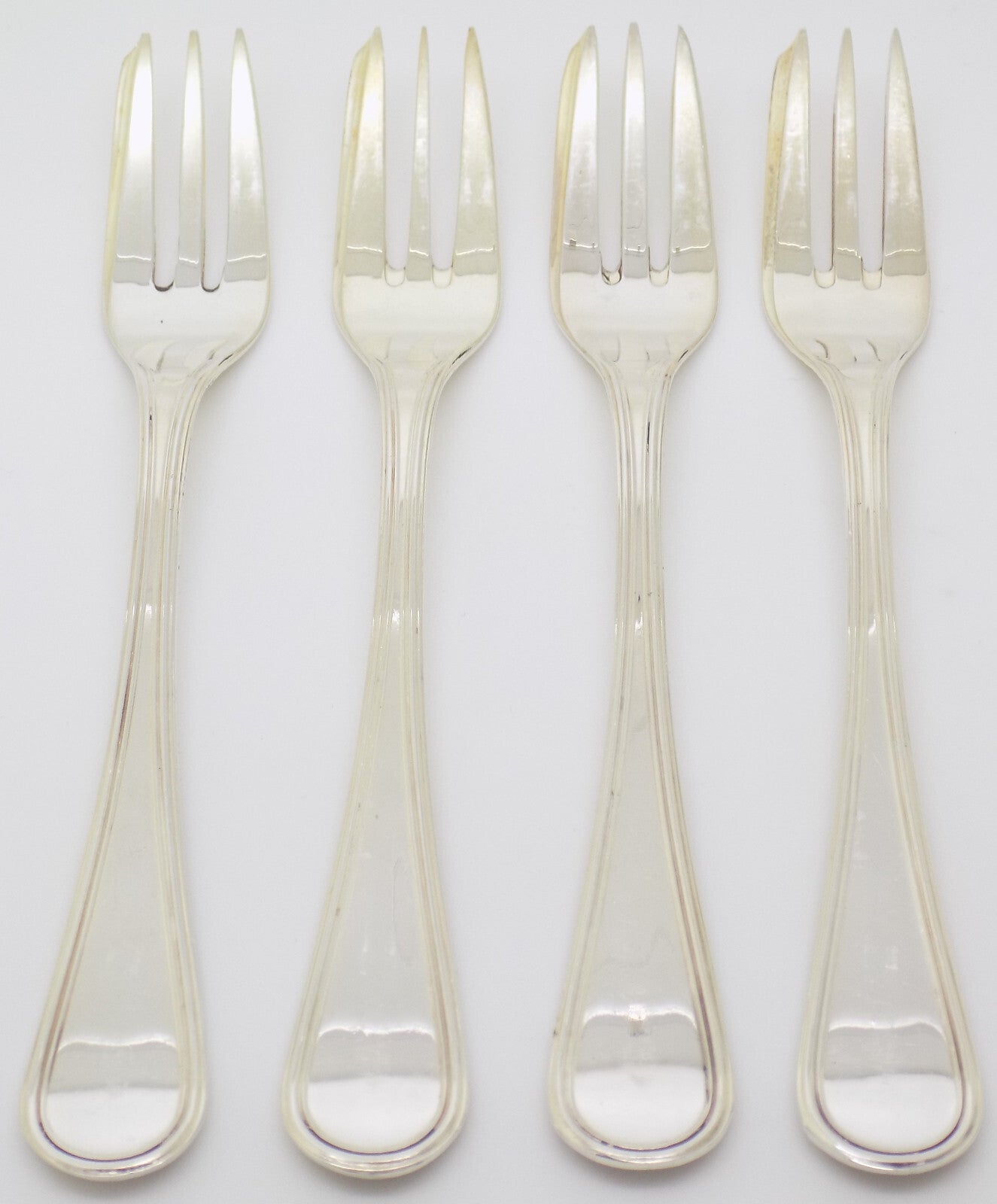Vintage Italian Handmade Genuine Silver 4 x Dessert / Fromage Cheese Forks