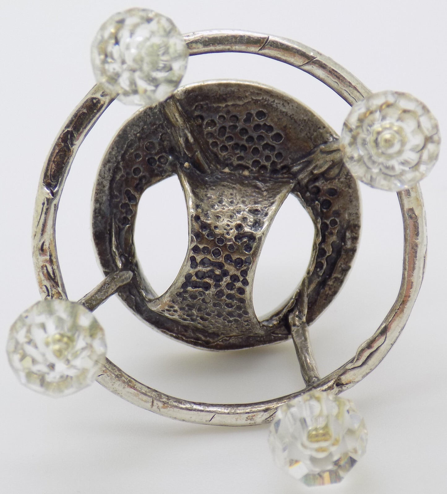 Vintage Italian Silver & Crystals Baby Walker Dollhouse Miniature 1970s 1980 13g