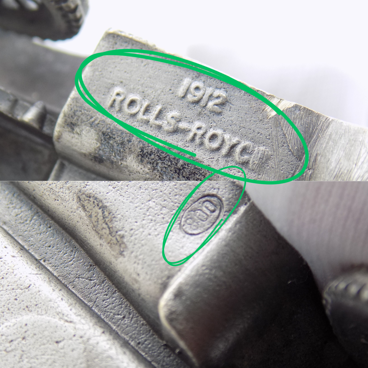 Vintage Italian Silver Rolls-Royce 1912 Car Rare Figurine 1970s 1980s, 144g