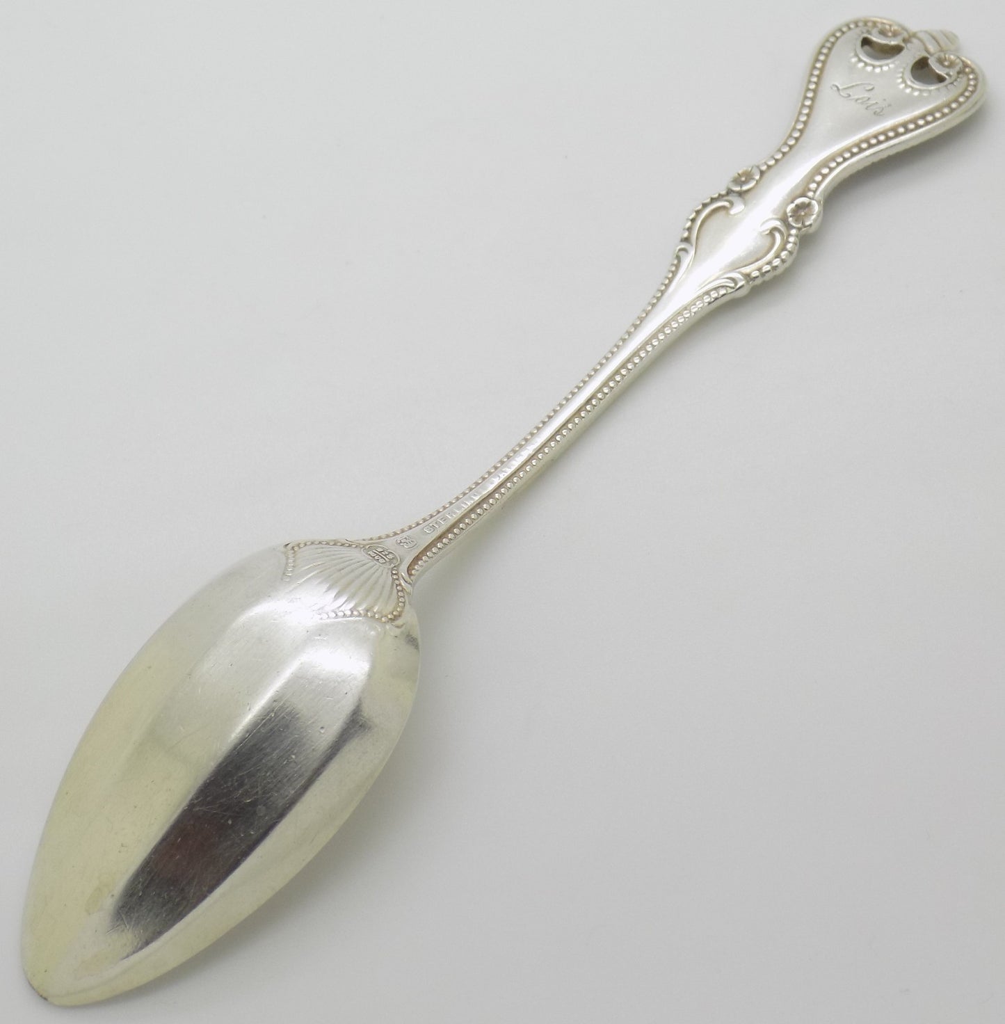 Vintage British Sterling Silver 925 Elegant Spoon Engraved "Lois" Usable