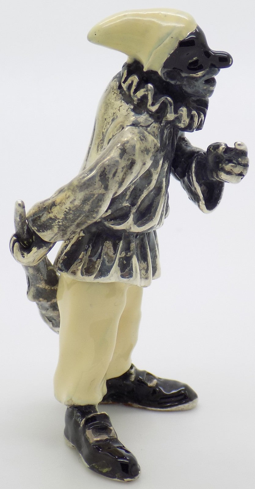 Vintage Italian Genuine Silver 800 Pulcinella Figurine Commedia dell'Arte Angini