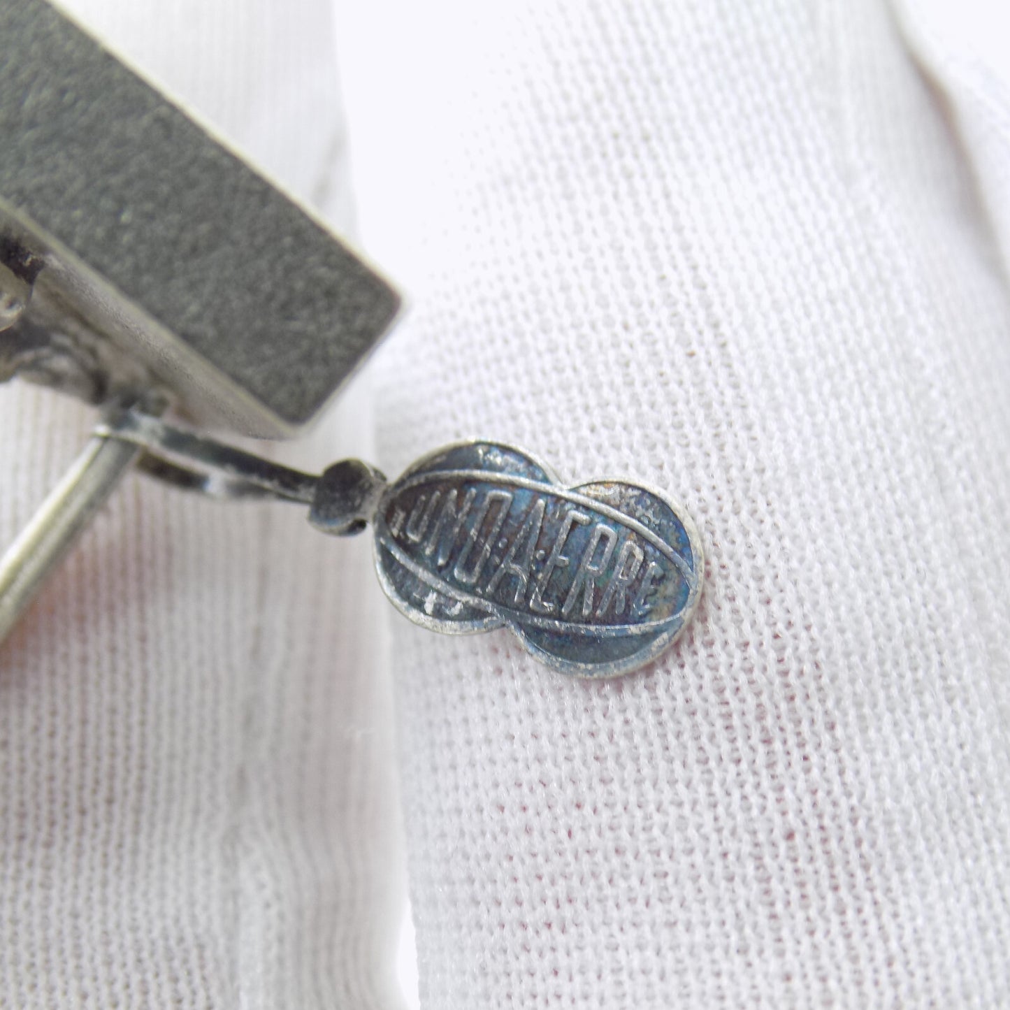 Vintage Italian Handmade Genuine Silver Shield & Halberd Knight Rare UNO-A-ERRE