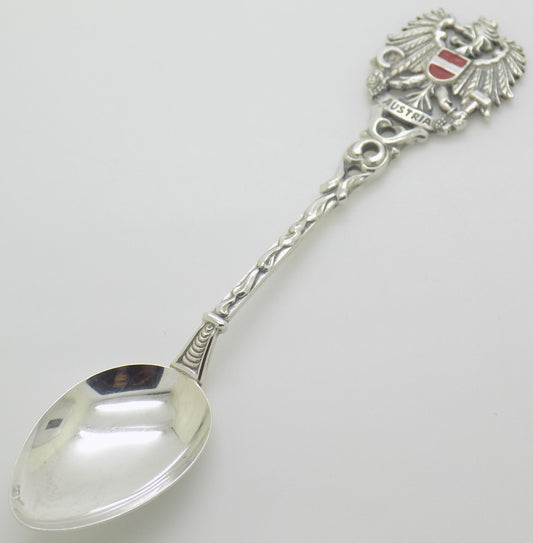 Vintage Genuine Handmade Silver 800 Austria Souvenir Sugar Spoon 1950s/1960s
