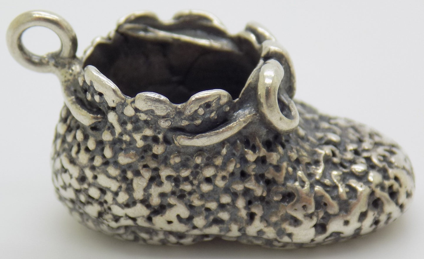 Vintage Italian Sterling Silver Newborn Shoe Miniature Pendant Handmade 925 Gift