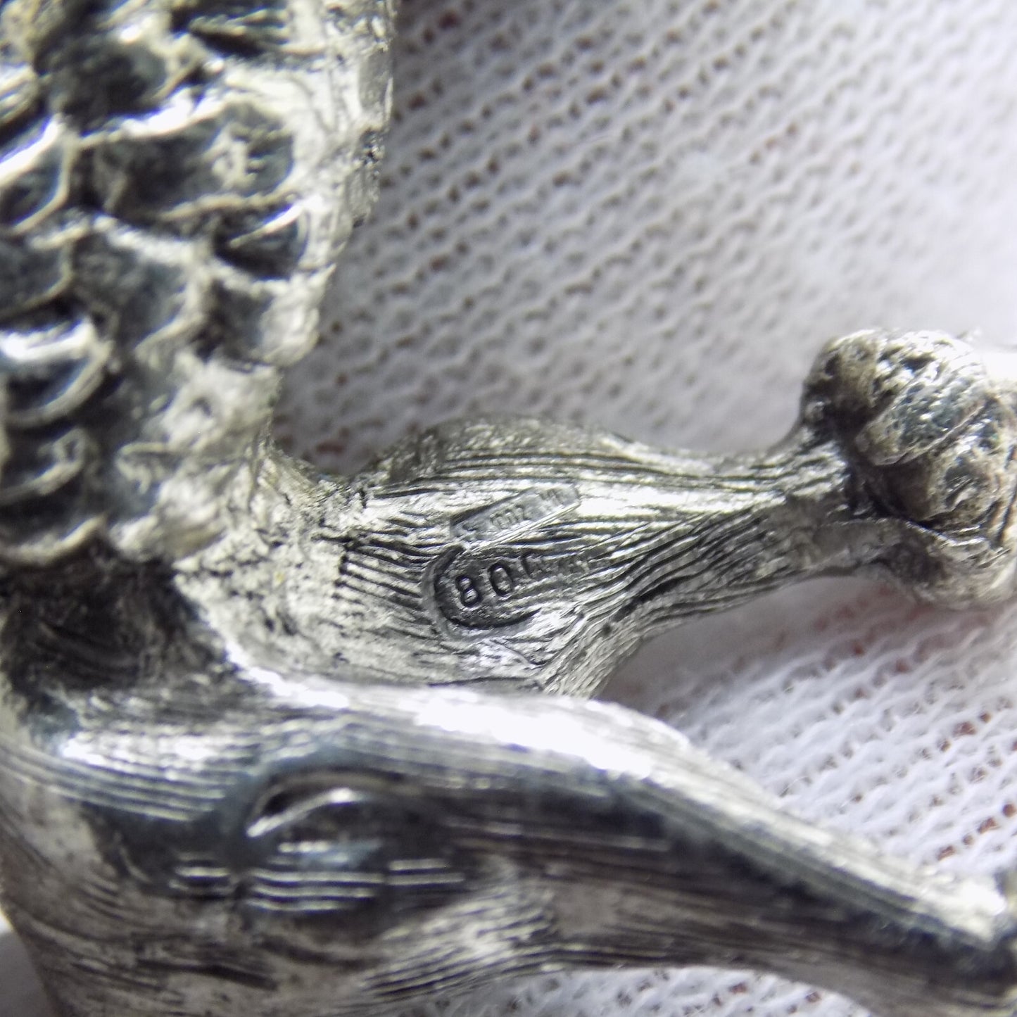 Vintage Italian Handmade Genuine Silver .800 RARE Poodle Dog Heavy Figurine