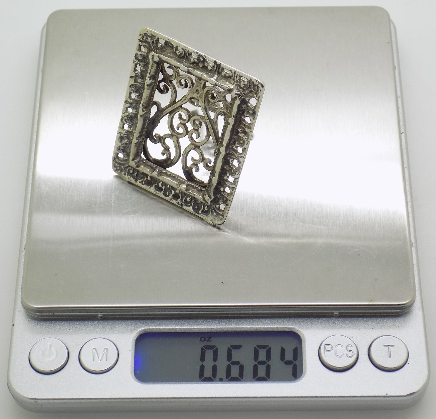 Vintage Italian Handmade Genuine Silver 800 Small Frame Dollhouse Miniature