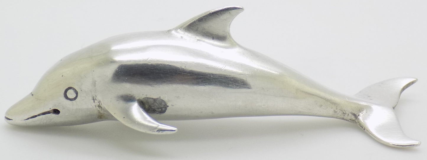 Vintage Italian Handmade Silver 800 Dolphin Large Detailed Sealife Figurine