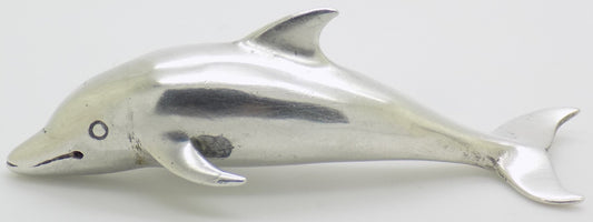 Vintage Italian Handmade Silver 800 Dolphin Large Detailed Sealife Figurine