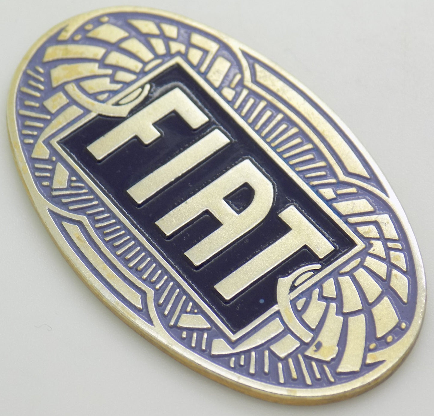 Vintage Italian Handmade Silver FIAT Car Logo Rare Plaque 800 Milan 1940s 1950s