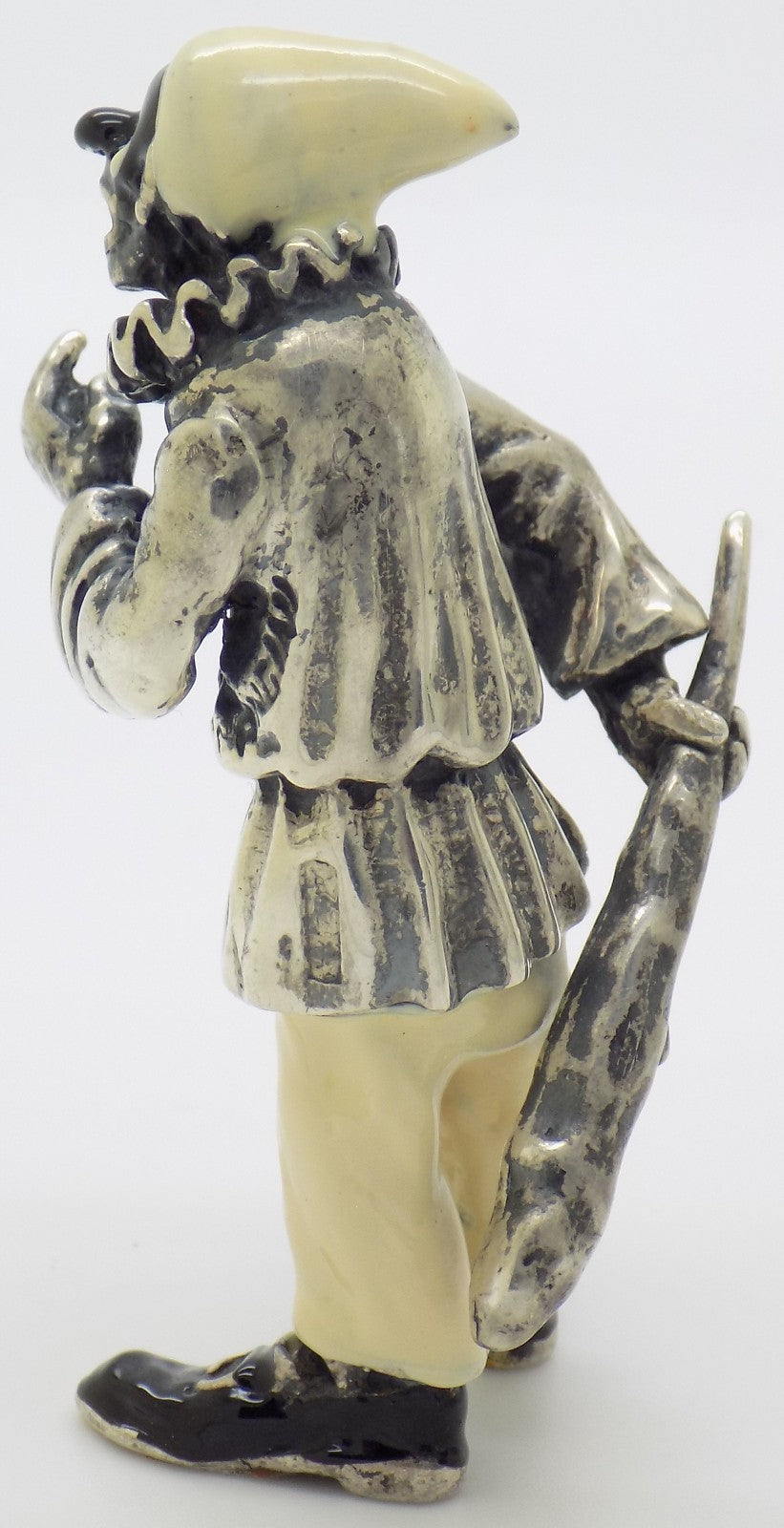 Vintage Italian Genuine Silver 800 Pulcinella Figurine Commedia dell'Arte Angini